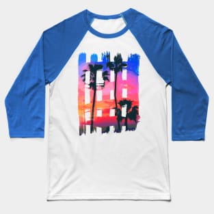 Tropical Brush Strokes Baseball T-Shirt